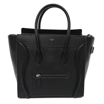 CELINE Drummed Calfskin Micro Luggage Black CELINE Drummed Calfskin Micro Luggage Black