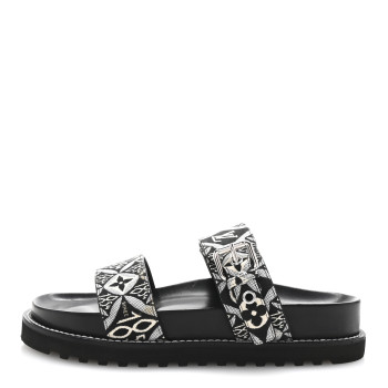 LOUIS VUITTON Jacquard Since 1854 Paseo Flat Comfort Mule 37.5 Grey LOUIS VUITTON Jacquard Since 1854 Paseo Flat Comfort Mule 37.5 Grey