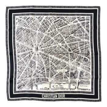 CHRISTIAN DIOR Silk Toile De Jouy Scarf Blue Marine