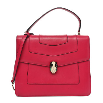 BULGARI Calfskin Large Serpenti Forever Top Handle Pink BULGARI Calfskin Large Serpenti Forever Top Handle Pink