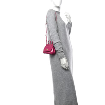 DOLCE & GABBANA Patent Mini DG Girls Miss Sicily Satchel Dark Pink DOLCE & GABBANA Patent Mini DG Girls Miss Sicily Satchel Dark Pink