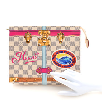 LOUIS VUITTON Damier Azur Summer Trunks Hawaii Toiletry Pouch 26 LOUIS VUITTON Damier Azur Summer Trunks Hawaii Toiletry Pouch 26