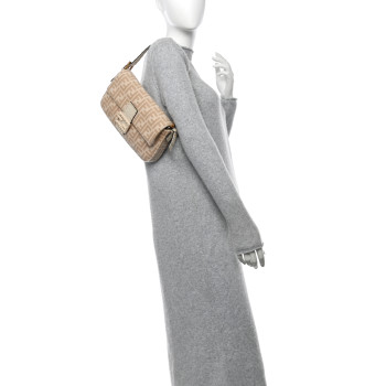 FENDI Wool Cuoio Romano Selleria FF 1974 Baguette 1997 Beige Cammello Camelia