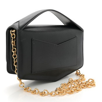 ALAIA Goatskin Le Papa East West Chain Bag Black