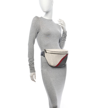 FENDI Glazed Fabric Vitello King FF 1974 Diagonal Belt Bag Perla Argilla Fragola FENDI Glazed Fabric Vitello King FF 1974 Diagonal Belt Bag Perla Argilla Fragola