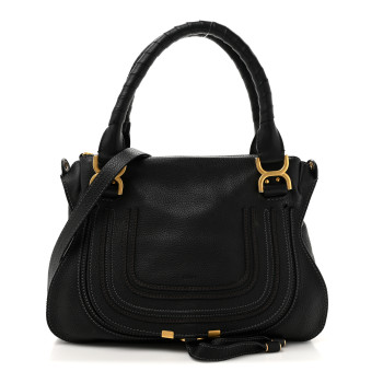 CHLOE Calfskin Medium Marcie Satchel Black CHLOE Calfskin Medium Marcie Satchel Black