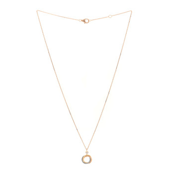 CARTIER 18K Pink Yellow White Gold Diamond Trinity Pendant Necklace