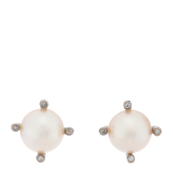 DAVID YURMAN Sterling Silver Diamond Cultured Pearl 10mm Cable Stud Earrings DAVID YURMAN Sterling Silver Diamond Cultured Pearl 10mm Cable Stud Earrings