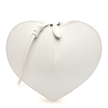 ALAIA Lux Calfskin Le Coeur Bag Lacquer Optic White