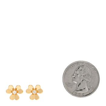 VAN CLEEF & ARPELS 18K Yellow Gold Diamond Mini Frivole Earrings