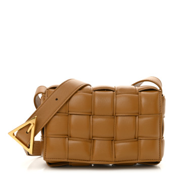 BOTTEGA VENETA Nappa Maxi Intreccio Small Padded Cassette Crossbody Bag Camel BOTTEGA VENETA Nappa Maxi Intreccio Small Padded Cassette Crossbody Bag Camel