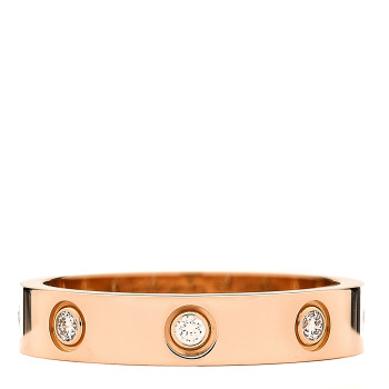 CARTIER 18K Pink Gold 8 Diamond 4mm LOVE Wedding Band Ring 53 6.5 CARTIER 18K Pink Gold 8 Diamond 4mm LOVE Wedding Band Ring 53 6.5