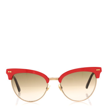 GUCCI Acetate Damascato Cat Eye Sunglasses GG0055S Red Gold
