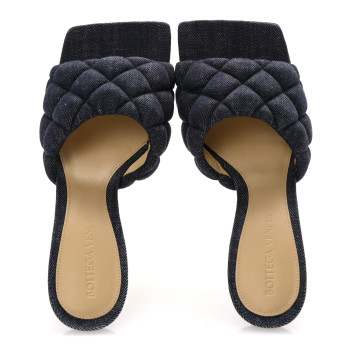 BOTTEGA VENETA Denim Matelasse Padded Mule Sandals 36 Indigo BOTTEGA VENETA Denim Matelasse Padded Mule Sandals 36 Indigo