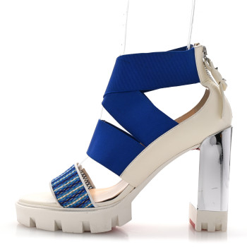 CHRISTIAN LOUBOUTIN Calfskin Patrouiagoma 100 Platform Sandals 40 Blue CHRISTIAN LOUBOUTIN Calfskin Patrouiagoma 100 Platform Sandals 40 Blue