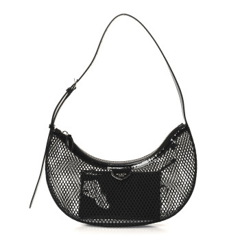 ALAIA Net Patent Calfskin One Piece Demi Lune Black