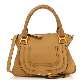 CHLOE Calfskin Medium Marcie Satchel Sand Shell CHLOE Calfskin Medium Marcie Satchel Sand Shell