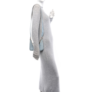 GIVENCHY Denim Mini Moon Cut Out Shoulder Bag Blue GIVENCHY Denim Mini Moon Cut Out Shoulder Bag Blue