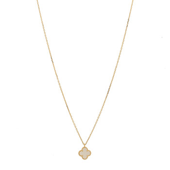 VAN CLEEF & ARPELS 18K Yellow Gold Mother of Pearl Sweet Alhambra Pendant Necklace