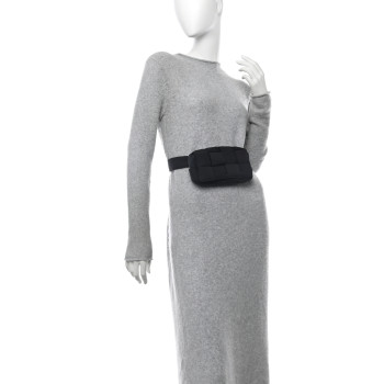 BOTTEGA VENETA Nylon Intrecciato Padded Tech Mini Cassette Belt Bag Black BOTTEGA VENETA Nylon Intrecciato Padded Tech Mini Cassette Belt Bag Black