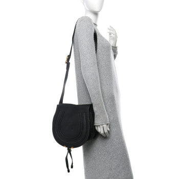 CHLOE Calfskin Medium Marcie Round Crossbody Bag Black CHLOE Calfskin Medium Marcie Round Crossbody Bag Black