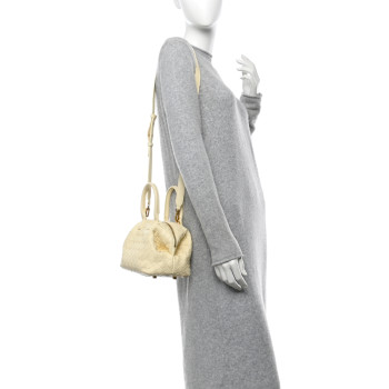 BOTTEGA VENETA Nappa Intrecciato Mini Bauletto Camomile BOTTEGA VENETA Nappa Intrecciato Mini Bauletto Camomile