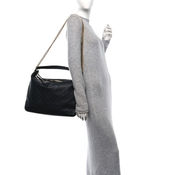 GUCCI Guccissima Signature Large Linea A Hobo Black