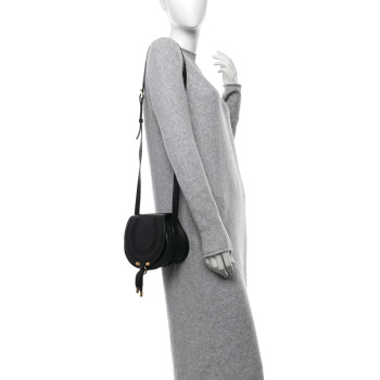 CHLOE Grained Calfskin Small Marcie Saddle Bag Black CHLOE Grained Calfskin Small Marcie Saddle Bag Black