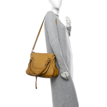 CHLOE Calfskin Medium Marcie Satchel Sand Shell CHLOE Calfskin Medium Marcie Satchel Sand Shell