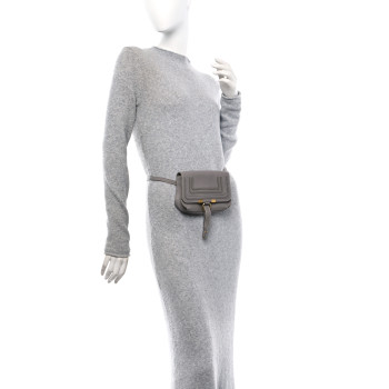 CHLOE Calfskin Marcie Convertible Belt Bag Cashmere Grey CHLOE Calfskin Marcie Convertible Belt Bag Cashmere Grey