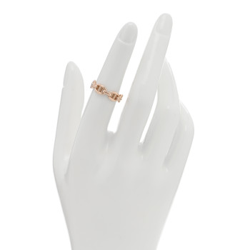 HERMES 18K Rose Gold PM Chaine d'Ancre Enchainee Ring 52 6 HERMES 18K Rose Gold PM Chaine d'Ancre Enchainee Ring 52 6