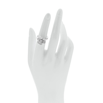 VAN CLEEF & ARPELS 18K White Gold Diamond Small Frivole Ring 52 6