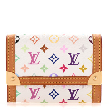 LOUIS VUITTON Monogram Multicolor Porte-Monnaie Plat Coin Purse White LOUIS VUITTON Monogram Multicolor Porte-Monnaie Plat Coin Purse White