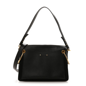 CHLOE Calfskin Suede Medium Roy Bag Black CHLOE Calfskin Suede Medium Roy Bag Black