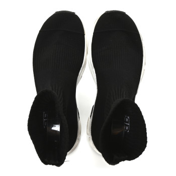 BALENCIAGA Technical Ribbed 3D Recycled Knit Bi-Color Womens Speed 3.0 Sneakers 37 Black White