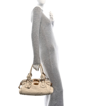 CHLOE Calfskin Medium Paddington Satchel Ivory CHLOE Calfskin Medium Paddington Satchel Ivory