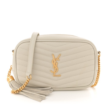 SAINT LAURENT Grain De Poudre Matelasse Monogram Mini Lou Camera Bag Crema Soft SAINT LAURENT Grain De Poudre Matelasse Monogram Mini Lou Camera Bag Crema Soft