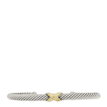 DAVID YURMAN Sterling Silver 14K Yellow Gold 4mm X Station Cable Bracelet DAVID YURMAN Sterling Silver 14K Yellow Gold 4mm X Station Cable Bracelet