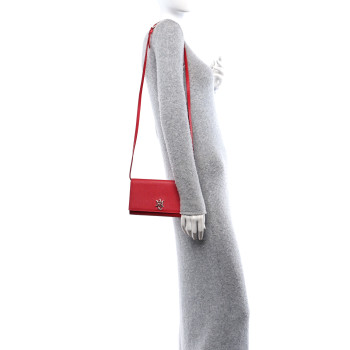 ALEXANDER MCQUEEN Calfskin Insignia Pouch Red ALEXANDER MCQUEEN Calfskin Insignia Pouch Red