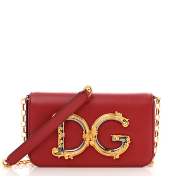 DOLCE & GABBANA Nappa Mini DG Girls Shoulder Bag Red DOLCE & GABBANA Nappa Mini DG Girls Shoulder Bag Red
