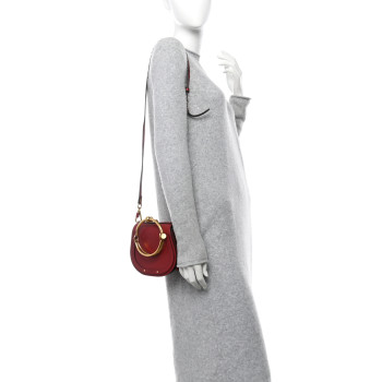 CHLOE Calfskin Suede Small Nile Bracelet Bag Intense Red CHLOE Calfskin Suede Small Nile Bracelet Bag Intense Red