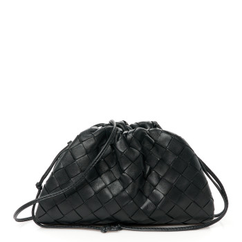BOTTEGA VENETA Nappa Intrecciato The Mini Pouch Black BOTTEGA VENETA Nappa Intrecciato The Mini Pouch Black