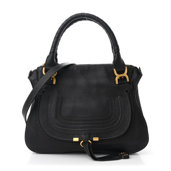 CHLOE Calfskin Medium Marcie Satchel Black CHLOE Calfskin Medium Marcie Satchel Black