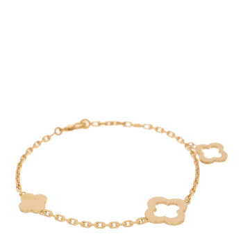 VAN CLEEF & ARPELS 18K Yellow Gold 3 Motifs Byzantine Alhambra Bracelet