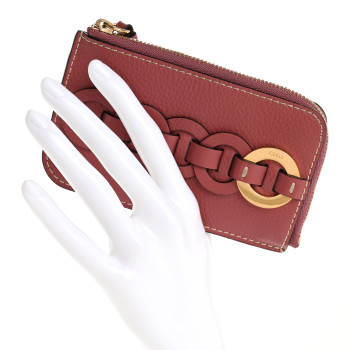 CHLOE Grained Shiny Calfskin Small Darryl Coin Purse Faded Rose CHLOE Grained Shiny Calfskin Small Darryl Coin Purse Faded Rose