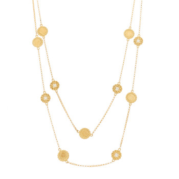 ROBERTO COIN 18K Yellow Gold Diamond New Barocco Station Necklace ROBERTO COIN 18K Yellow Gold Diamond New Barocco Station Necklace