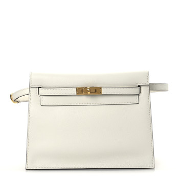 HERMES Evercolor Verso Kelly Danse II Belt Bag White Kraft HERMES Evercolor Verso Kelly Danse II Belt Bag White Kraft