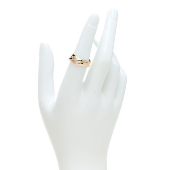 CARTIER 18K Pink Yellow White Gold Small Trinity Ring 51 5.75