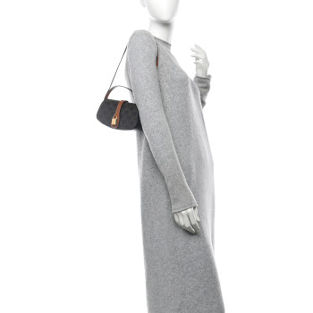 CELINE Triomphe Canvas Calfskin Tabou Clutch on Strap Tan CELINE Triomphe Canvas Calfskin Tabou Clutch on Strap Tan