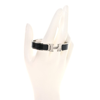 HERMES Enamel Narrow Clic Clac H Bracelet PM Black HERMES Enamel Narrow Clic Clac H Bracelet PM Black